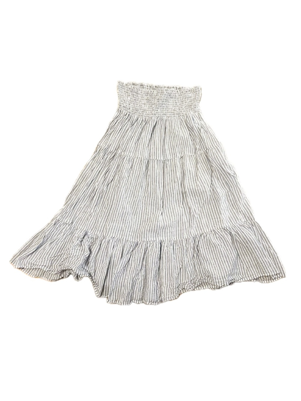 Félicité Smocked Waist Blue-White Striped Maxi Skirt